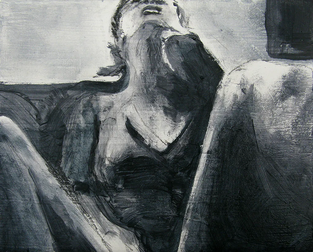 <p>Gris (2016), óleo y carboncillo sobre madera, 10x8 cm</p>
