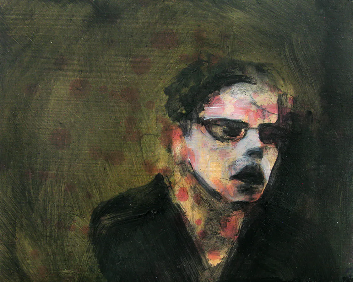 <p>Orgasmo tímido (2016), óleo y acrílico sobre madera, 10x8 cm</p>
