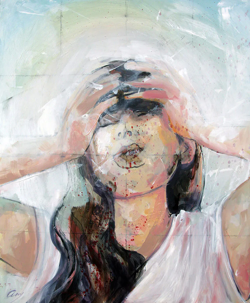 <p>Desesperación (2015), óleo, acrílico sobre tela y madera, 55x45 cm</p>
