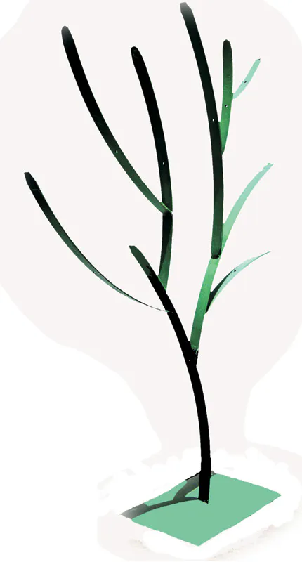 <p>Tótem del árbol del muelle | Acero con acrílico | 210 x 140 x 62 cms |2011</p>
