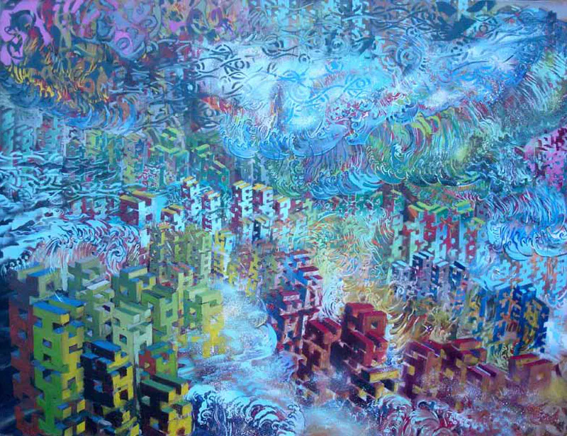 <p>2015 | Óleo y aerosol sobre tela | 100 x 130 cm</p>
