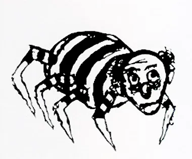 <p>Araña calva | Acrílico sobre tela | 120 x 130 cm | 1998</p>
