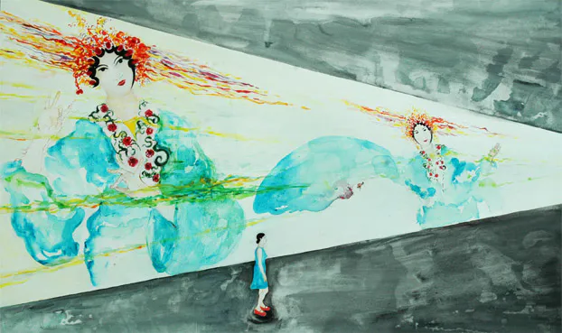 <p>PLonely Girl, de Ellen Zweig, de la serie Pintando la imagen-movimiento. 2009. Acrílico sobre tela. 120 x180 cm.</p>
