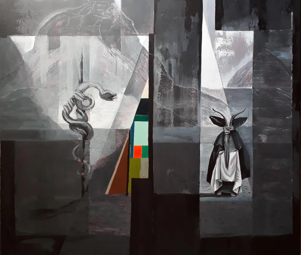 <p>Secreta revelación o la diabla descalza, 2018 | Acrílico sobre lienzo 130 x 150 cm</p>
