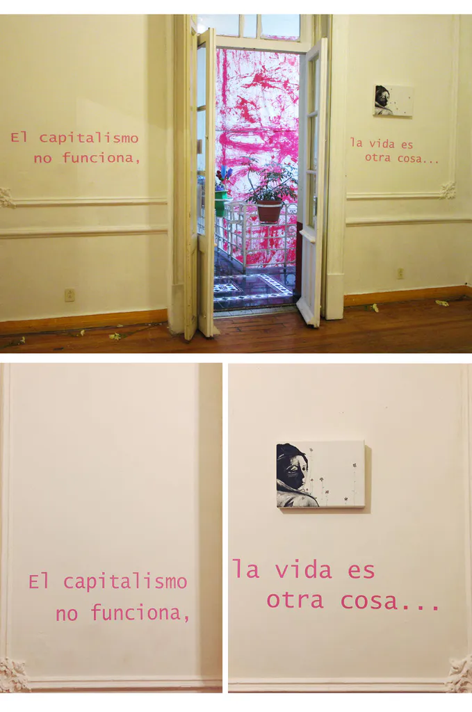 <p>Intitulado | Texto de vinil, pintura acrìlica sobre tela | Medidas variables | 2016</p>
