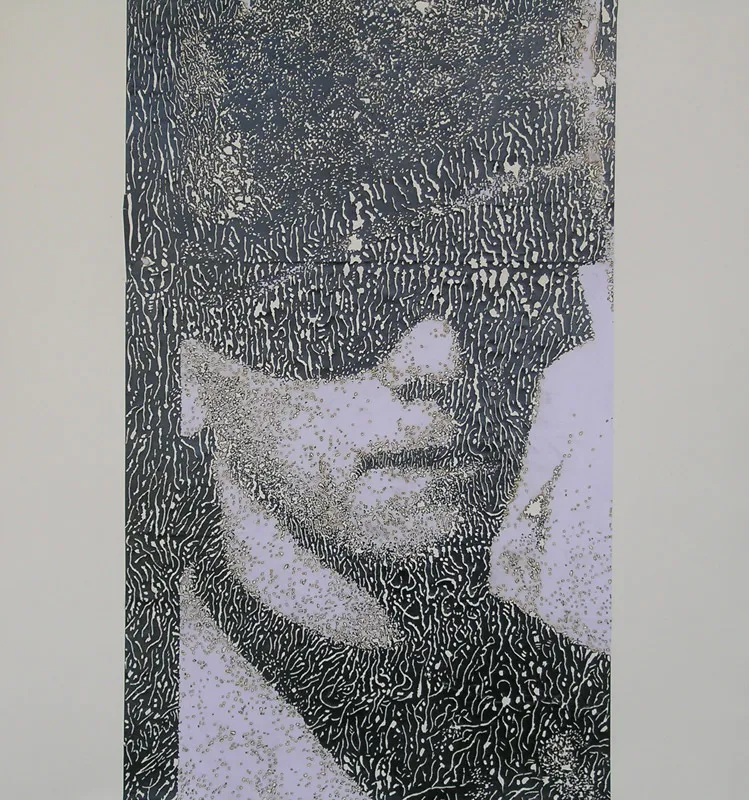 <p>Retrato sin nombre | Collage en papel | 100 x 100 cm | 2011</p>
