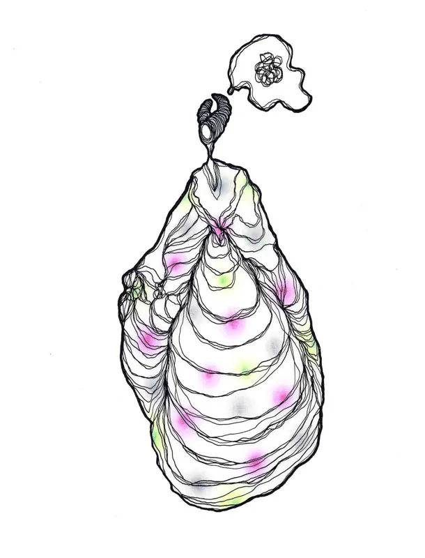 <p>Voz 3 | Tinta y lápices de colores | 2016</p>
