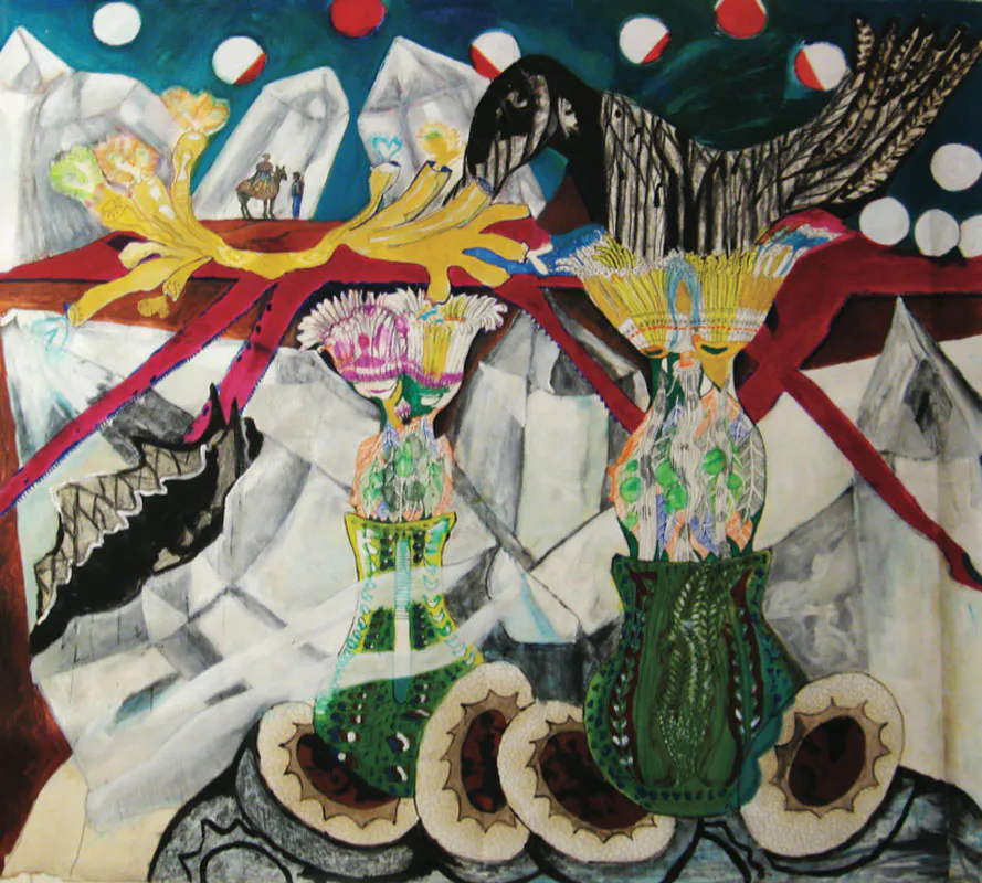 <p>Cristales | Técnica Mixta Medidas | 1.80 x140m | 2009</p>
