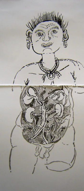 <p>Sambucus Nigra (detalle) | 100 x 27 cms | Dremel, acrílicos y tintas s/lámina acanalada reciclada | 2013</p>
