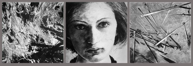 <p>Fire, steel, flesh,-grafito,gesso ,papel | 2010</p>
