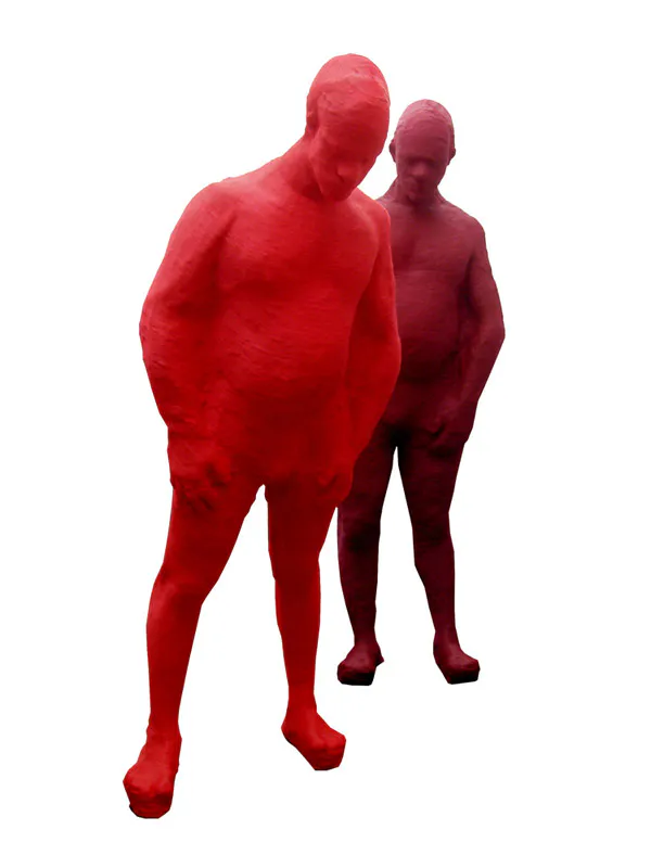 <p>El poder terapéutico y su doble | Díptico | 2010 | Vaciado en resina, hilo nylon | 168x60x40cm 170x50x35cm</p>
